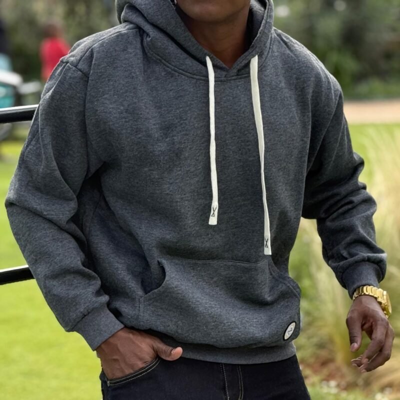 Dark Grey Plain Premium Cotton Hoodies – Unisex