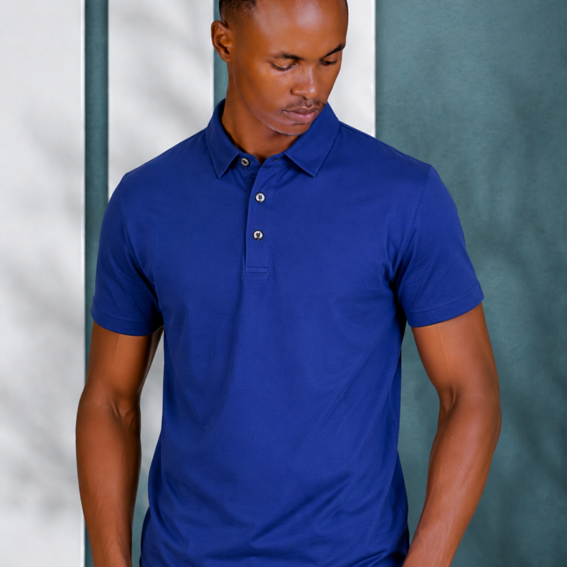 Plain Blue Polo Shirts for Men